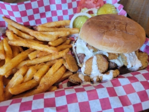 Spicy Fried Pickle Burger